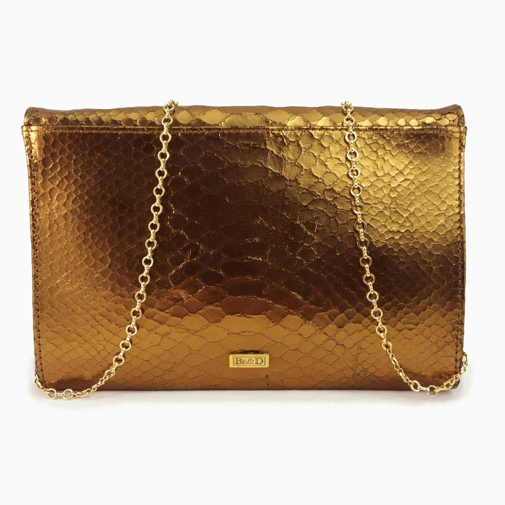 BE & D Snake Embossed Leather Clutch - Picture 8 of 8
